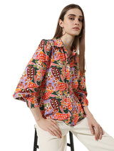 Women's Pink Woven Casual Printed Regular Fit Full Sleeves Shirt