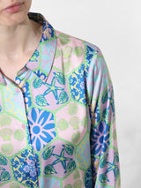 Women's Blue Woven Casual Printed Regular Fit Full Sleeves Shirt