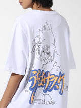 Women's White Knitted Casual Printed Regular Fit Half Sleeves Tshirt