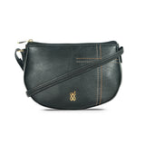Women's Curb Black Large Saddle Bag