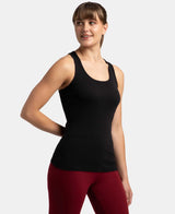 Women's Black Pure Cotton Tank