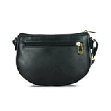 Women's Curb Black Large Saddle Bag