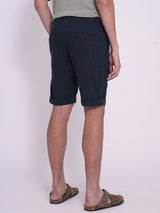 Men's Navy Casual Slim Fit Solid Shorts