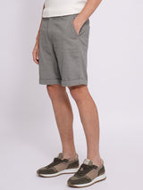 Men's Grey Casual Slim Fit Solid Shorts