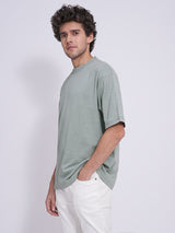 Men's Green Casual Relaxed Fit Solid Short sleeves Tshirt