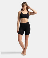 Women's Black Cotton Stretch Shorts