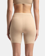 Women's Beige Cotton Stretch Shorts