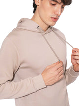 Men's Beige Casual Regular Fit Solid Full Sleeves Hoodie