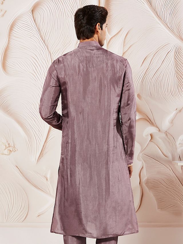 Men's Lavender Festive Ethnic Full Sleeves Kurta