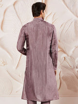 Men's Lavender Festive Ethnic Full Sleeves Kurta