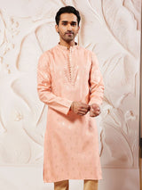 Men's Pink Festive Ethnic Full Sleeves Kurta