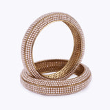 Women's Stylish Modish Gold Plated Pearl Bangles - Set of 2