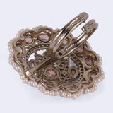 Women's and Girls Enchanting Round Shape Gold Plated Adjustable Finger Ring
