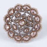 Women's and Girls Enchanting Round Shape Gold Plated Adjustable Finger Ring