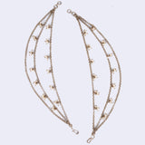 Women's Pleasing 3 String Long Chain Gold Plated Pearl Ear-Chain(Kaanchain) - Set of 2
