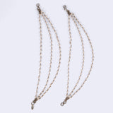 Women's Traditional Trendy 3 String Long Chain Gold Plated Pearl Ear-Chain(Kaanchain) - Set of 2