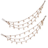 Women's Inspired Pearl 3 String Gold Plated Ear-Chain(Kaan Chain)
