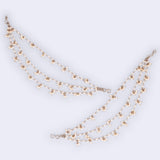 Women's Inspired Pearl 3 String Gold Plated Ear-Chain(Kaan Chain)