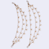 Women's Inspired Pearl 3 String Gold Plated Ear-Chain(Kaan Chain)