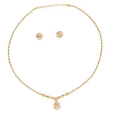 Women's Traditional Round Shape Golden Balls Gold Plated Choker Necklace Set