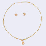 Women's Traditional Round Shape Golden Balls Gold Plated Choker Necklace Set