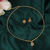 Women's Traditional Round Shape Golden Balls Gold Plated Choker Necklace Set