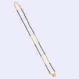 Women's Traditional Modish Butterfly Design Gold Plated Black Beaded Adjustable Chain Mangalsutra