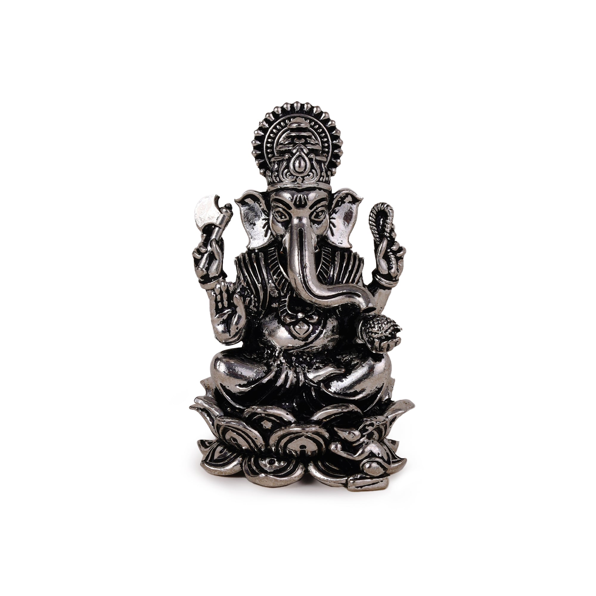 Lord Ganesha Silver Gold Plated Idol Murti Home and Office Decorative Gifting