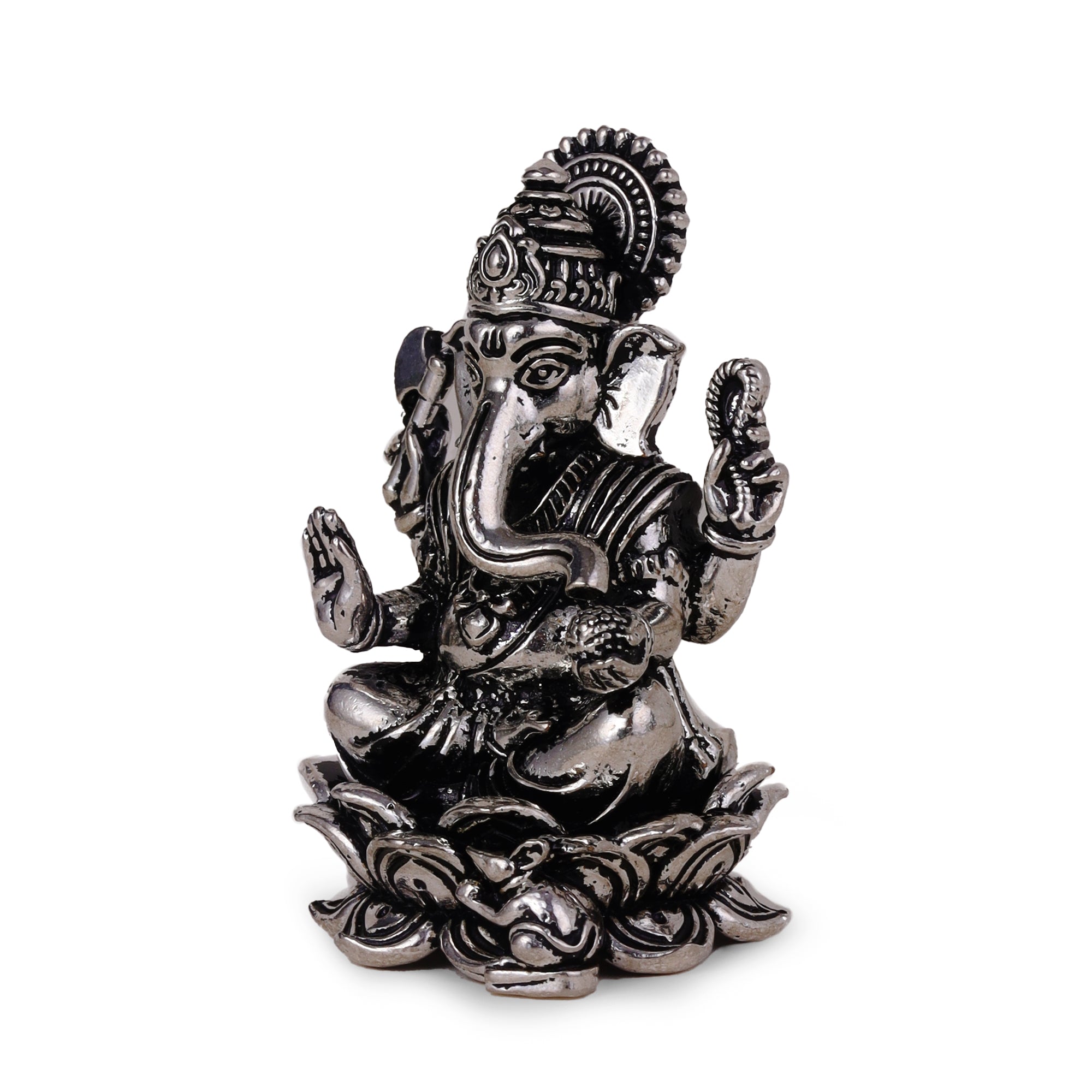 Lord Ganesha Silver Gold Plated Idol Murti Home and Office Decorative Gifting