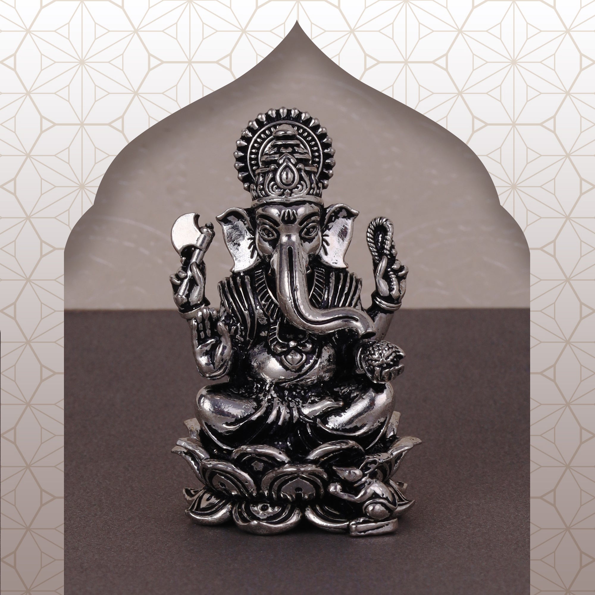 Lord Ganesha Silver Gold Plated Idol Murti Home and Office Decorative Gifting