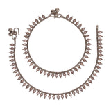 Women's Traditional Incredible Oval Shape Gold Plated Anklet(Payal) - Set of 2