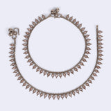 Women's Traditional Incredible Oval Shape Gold Plated Anklet(Payal) - Set of 2