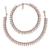 Women's Traditional Glimmery Oval Shape Gold Plated Anklet(Payal) - Set of 2
