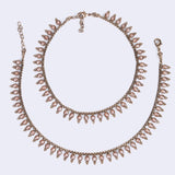 Women's Traditional Glimmery Oval Shape Gold Plated Anklet(Payal) - Set of 2