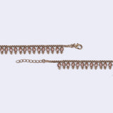 Women's Traditional Glimmery Oval Shape Gold Plated Anklet(Payal) - Set of 2