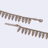Women's Traditional Good-looking Oval Shape Gold Plated Anklet(Payal) - Set of 2