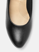 Women's Black Comfortable Block Heel Pumps