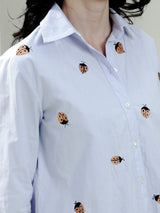 Women's Blue Casual Solid Regular Fit Full Sleeves Shirt