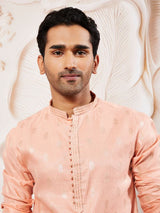 Men's Pink Festive Ethnic Full Sleeves Kurta