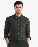Men's Green Formal Regular Fit Solid Full Sleeves Shirt