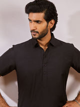 Men's Black Festive Ethnic Full Sleeves Kurta