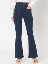 Women's Blue High Rise Flared Jeans