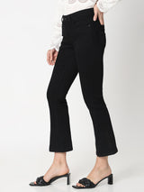 Women's Black High Rise Flared Jeans