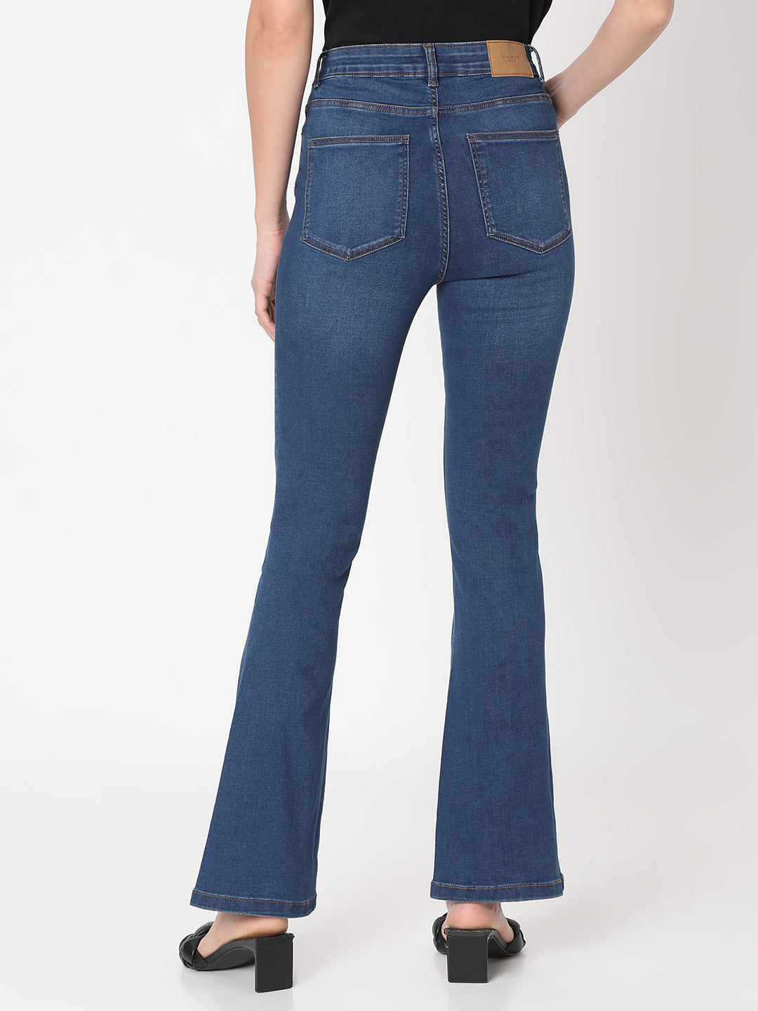 Women's Blue High Rise Flared Jeans