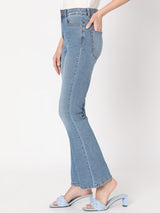 Women's Blue High Rise Flared Jeans