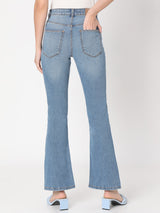 Women's Blue High Rise Flared Jeans
