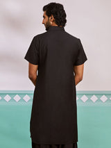 Men's Black Festive Ethnic Full Sleeves Kurta