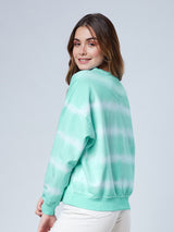 Women's Green Casual Oversized Fit Graphic Full Sleeves Sweatshirt