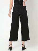 Women's Black High Rise Wide Leg Jeans
