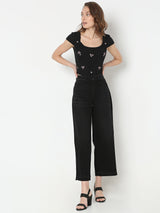 Women's Black High Rise Wide Leg Jeans